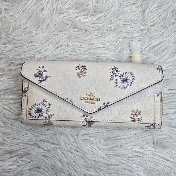Coach Floral Pastel White And Gold Wallet - Picture 5 of 9